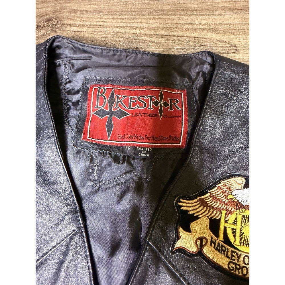 Vintage Bikestar Womens Leather Biker Vest Large Harley Davidson - Picture 5 of 10